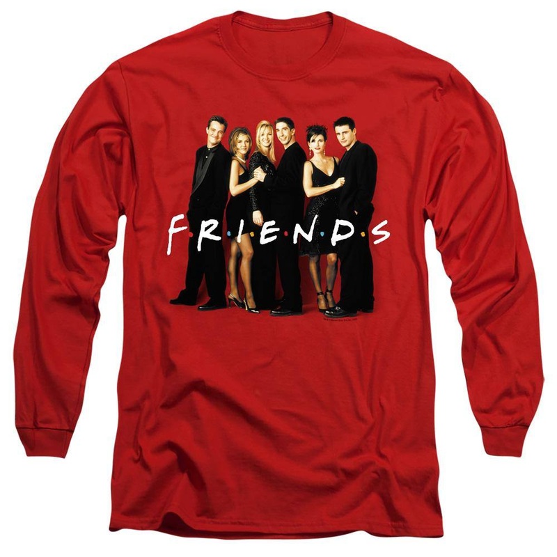 Friends Cast In Black Long Sleeve T-Shirt