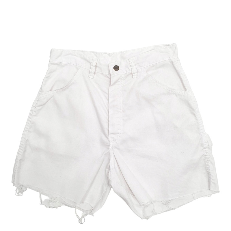 Wrangler Vintage Made In USA Cut Off White Cargo Workwear Cotton Shorts W26
