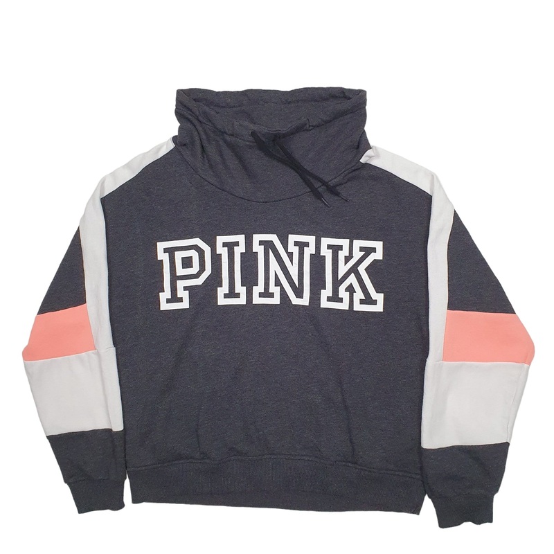 Pink Victoria's Secret Spellout Crewneck Cotton Blend Sweatshirt Jumper L