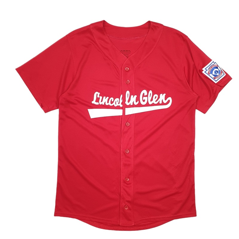 Augusta Sportswear Baseball Jersey Lincoln Glen Little League USA Short Sleeve Polyester T Shirt M