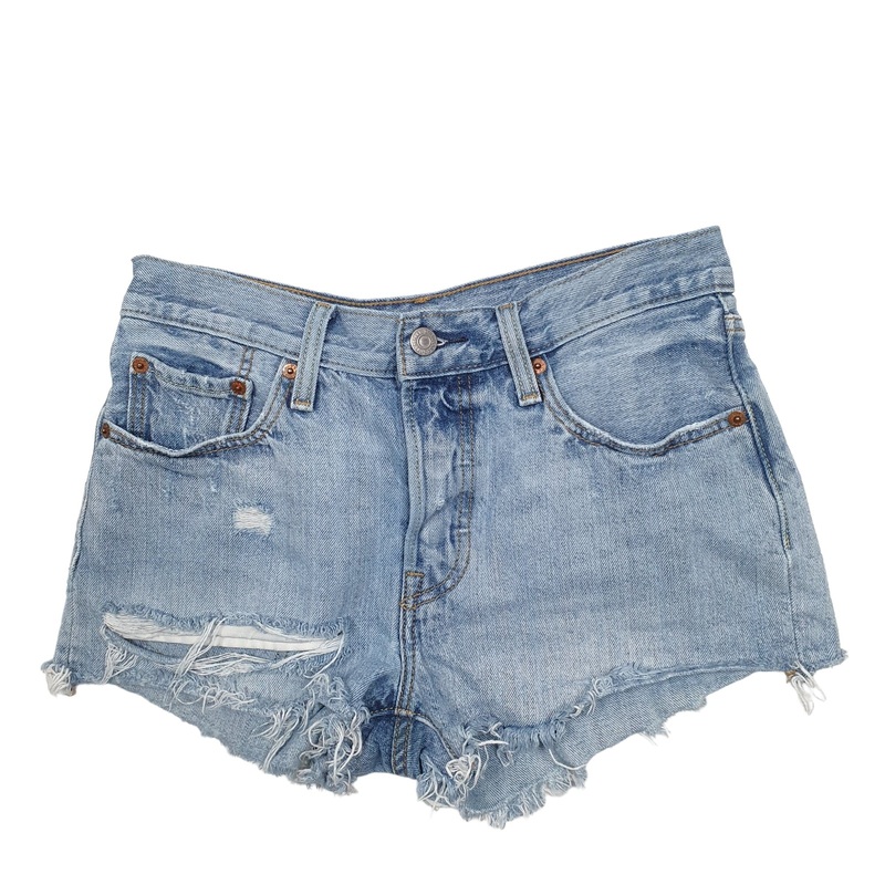 Levis 501 Denim Jorts Distressed Blue Jeans Cotton Shorts W26