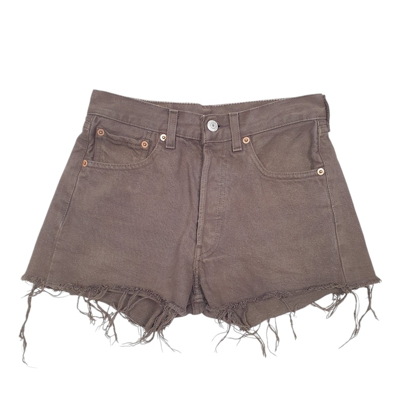 Levis 501 Denim Jorts Hot Pants Cut Offs Grey Denim Jeans Cotton Shorts W26