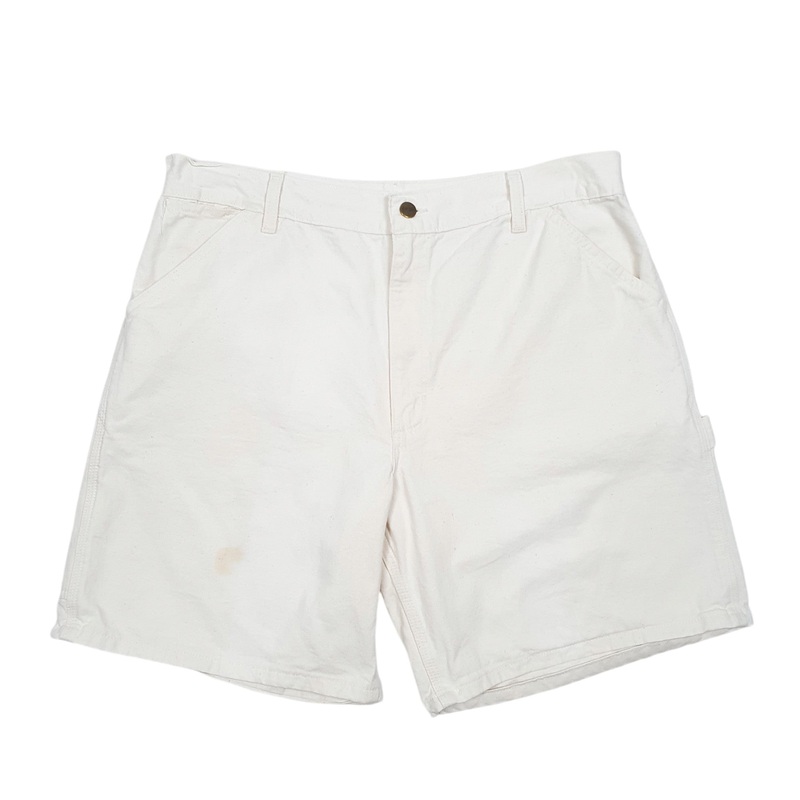 Carhartt Workwear Painter Union Made In USA Cream Carpenter Cotton Shorts W36