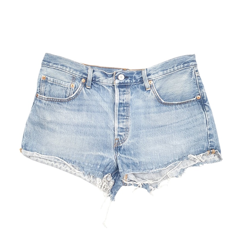 Levis 501 Denim Jorts Hot Pants Blue Denim Jeans Cotton Shorts W34