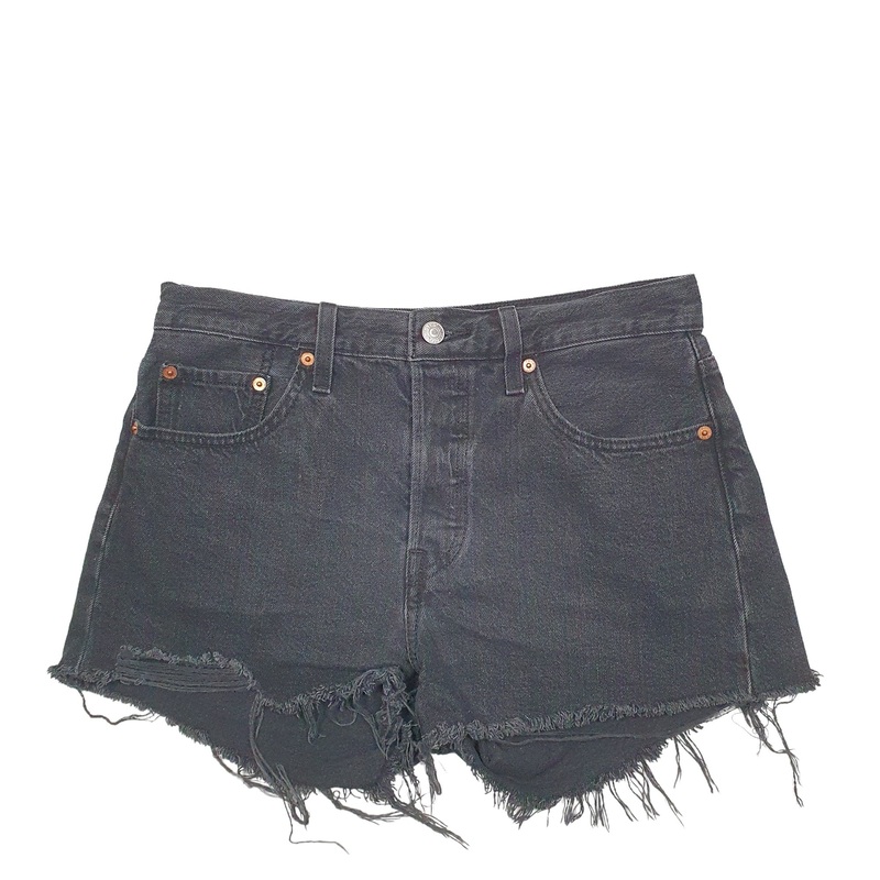 Levis 501 Jorts Black Denim Jeans Cotton Shorts W27