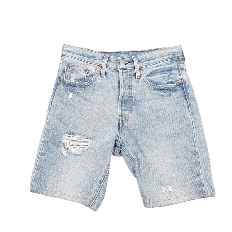 Levis 501 Jorts Distressed Blue Denim Jeans Cotton Shorts W26
