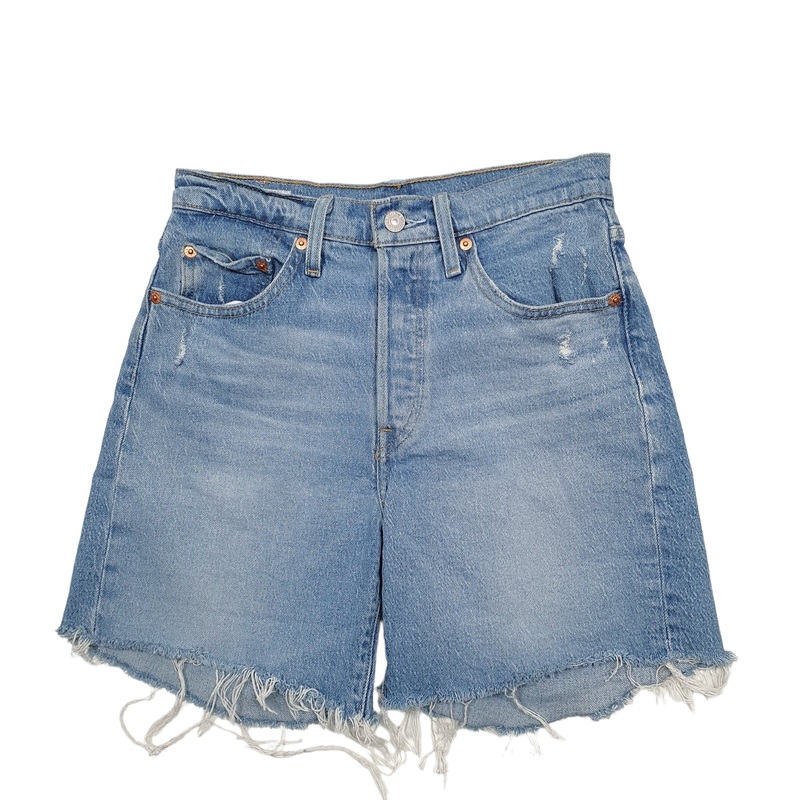 Levis 501 Jorts Distressed Blue Denim Jeans Cotton Shorts W27