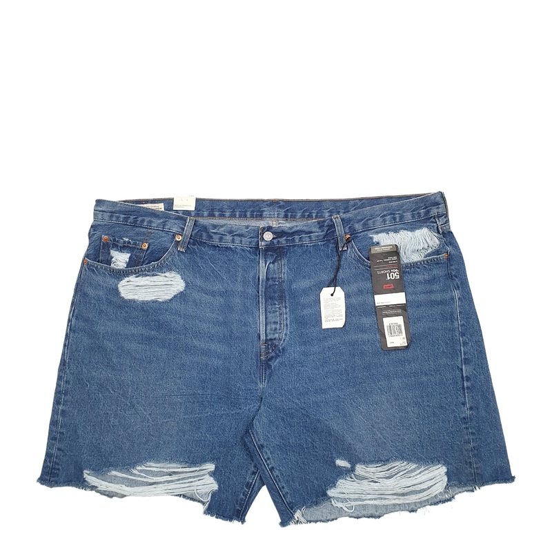 Levis 501 Jorts Distressed Blue Denim Jeans Cotton Shorts W48