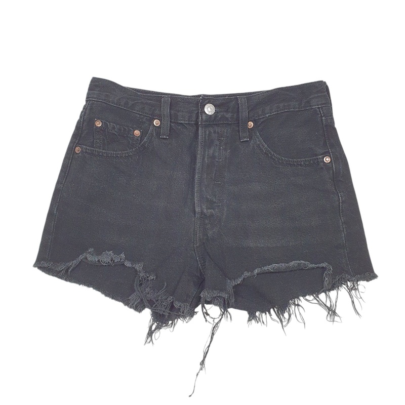Levis 501 Jorts Hot Pants Black Denim Jeans Cotton Shorts W28