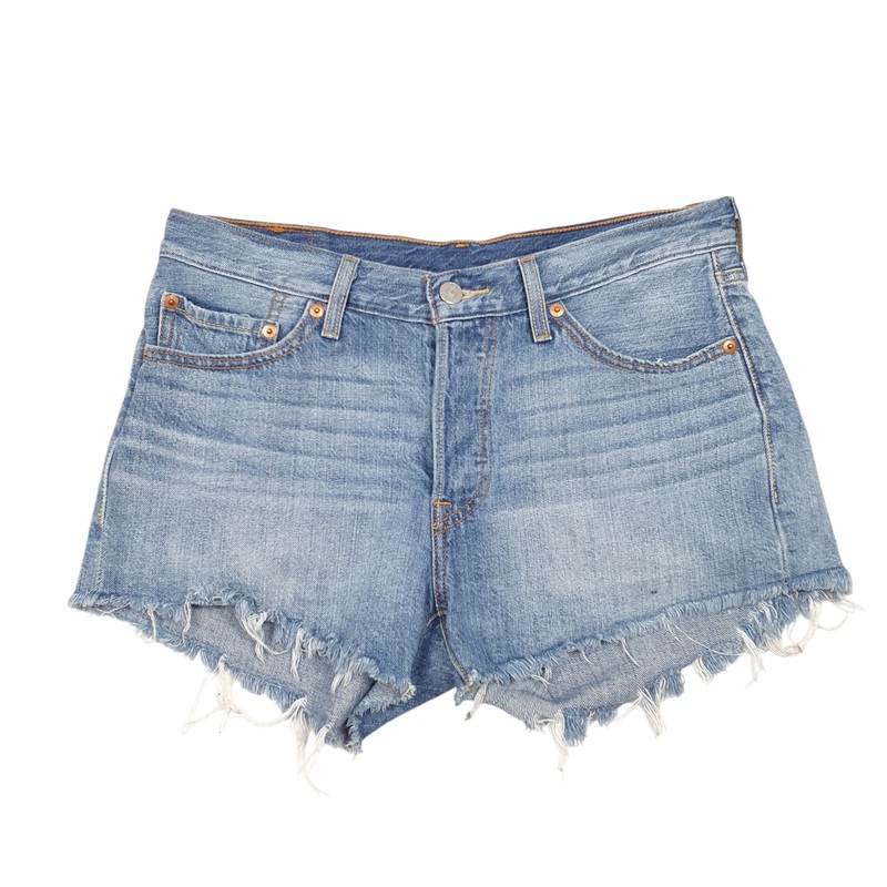 Levis 501 Jorts Hot Pants Blue Denim Jeans Cotton Shorts W30