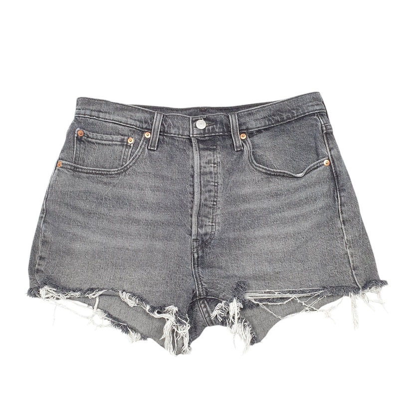 Levis 501 Jorts Hot Pants Jean Grey Denim Jeans Cotton Shorts W31