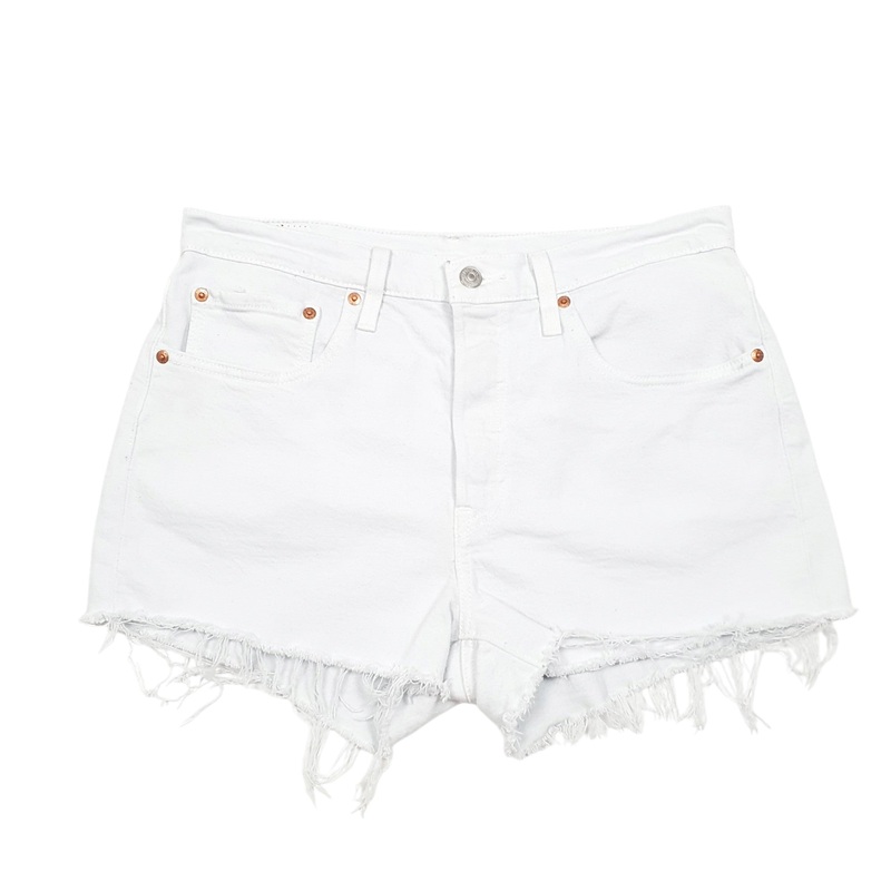 Levis 501 Jorts Hot Pants White Denim Jeans Cotton Shorts W30