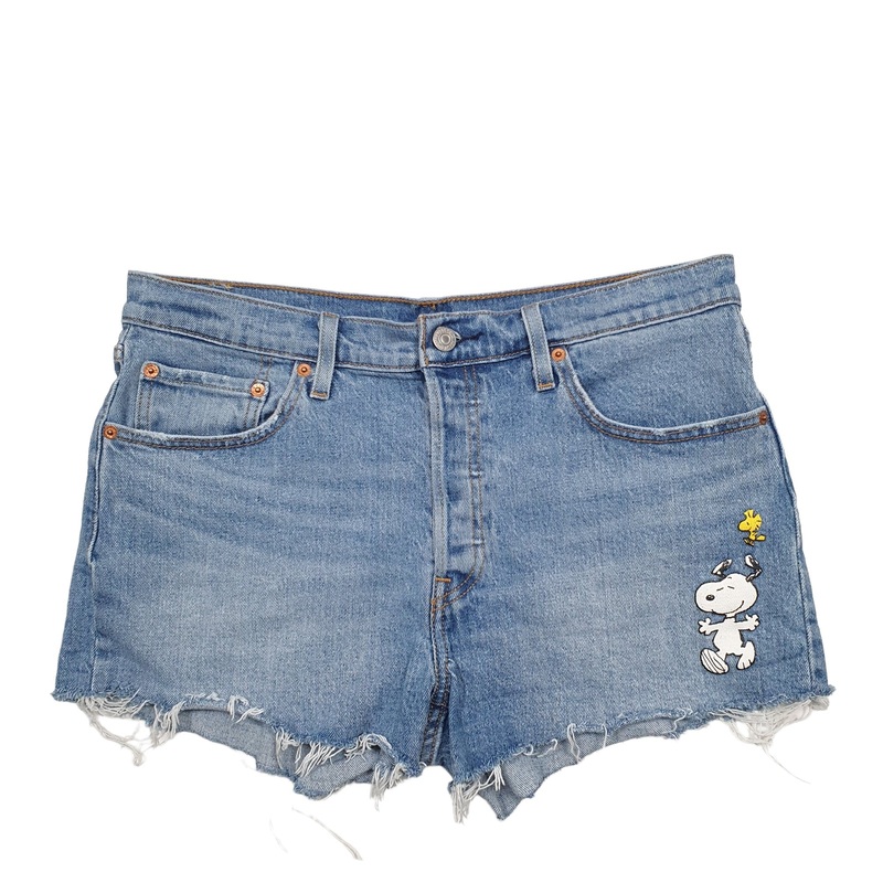 Levis 501 Jorts Snoopy Blue Denim Jeans Cotton Shorts W30