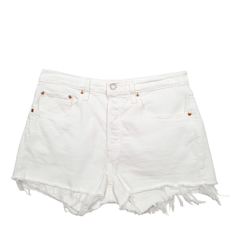 Levis 501 Jorts White Denim Jeans Cotton Shorts W30
