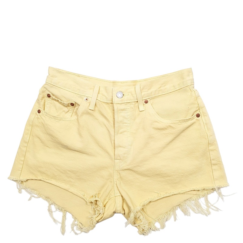Levis 501 Jorts Yellow Denim Jeans Cotton Shorts W27