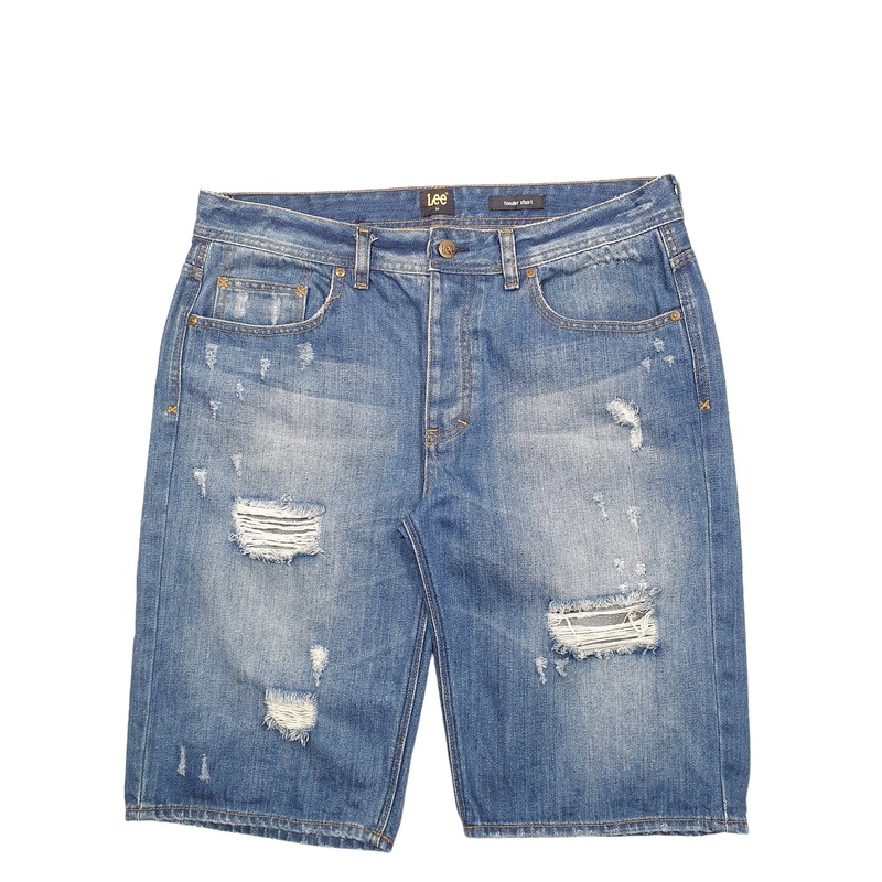 Lee Distressed Blue Denim Jeans Cotton Shorts W34