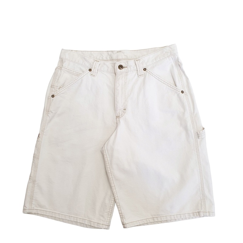 Lee Dungarees Cream Carpenter Cotton Shorts W33
