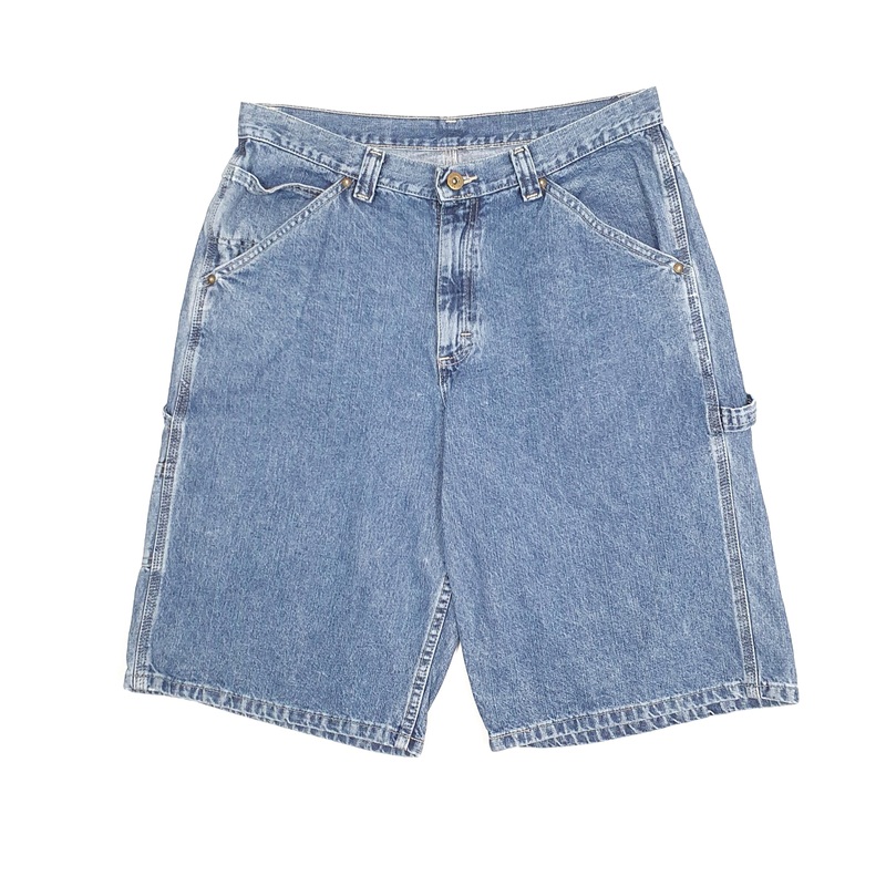 Lee Vintage 1990s Dungarees Jorts Blue Denim Jeans Cotton Shorts W33
