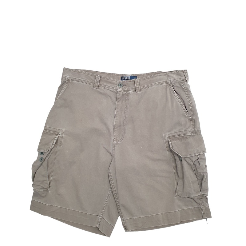 Ralph Lauren Khaki Cargo Workwear Cotton Shorts W38