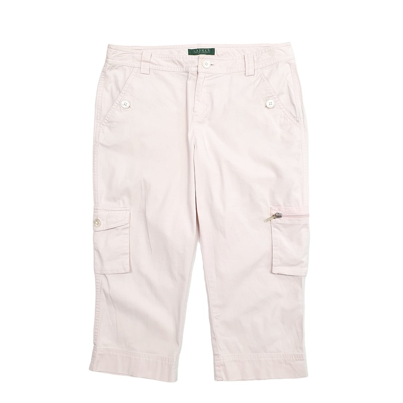 Ralph Lauren Pink Cargo Workwear Cotton Shorts W30
