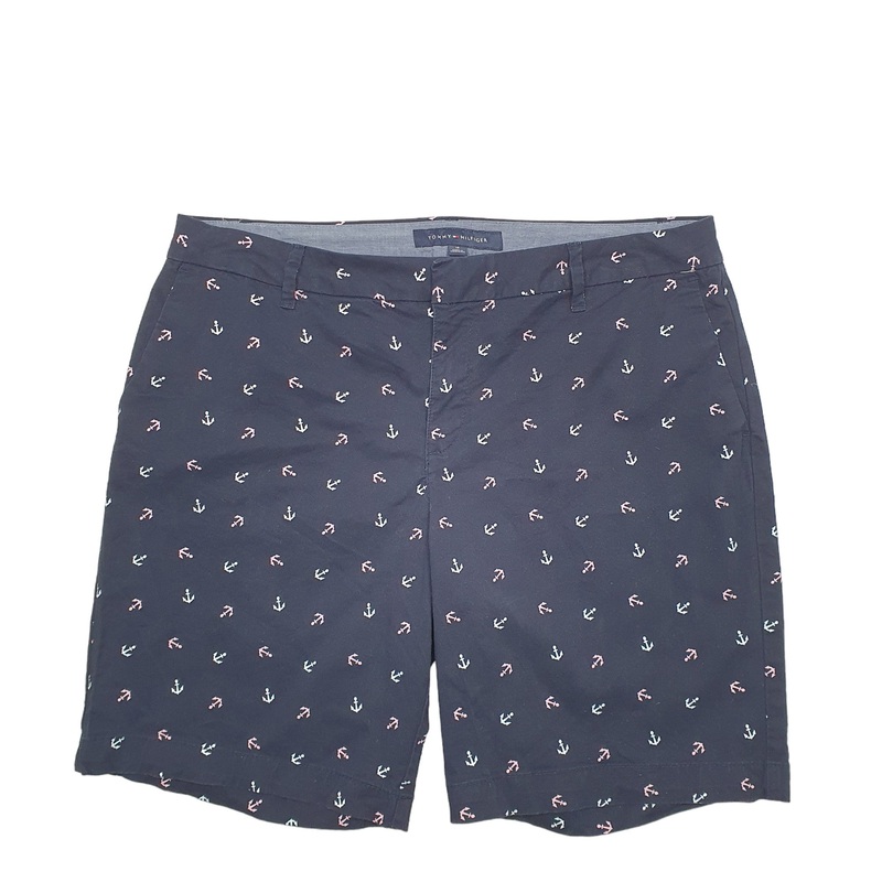 Tommy Hilfiger Anchor Design Pattern Navy Chino Cotton Shorts W36
