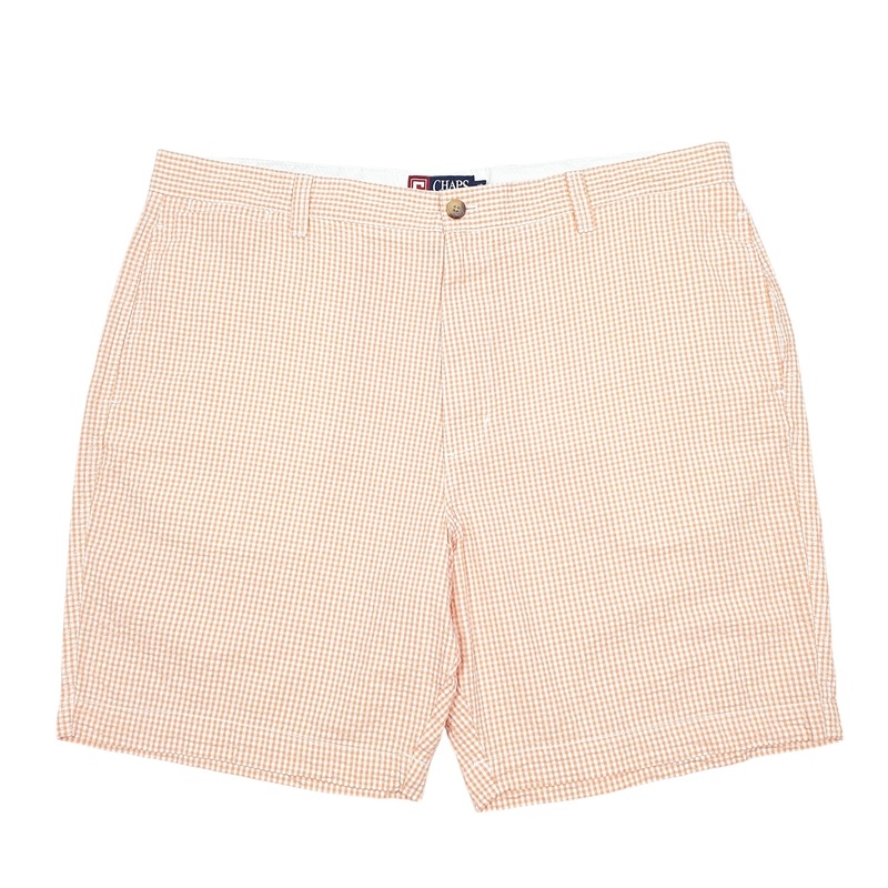 Chaps Gingham Summer Orange Chino Cotton Shorts W40