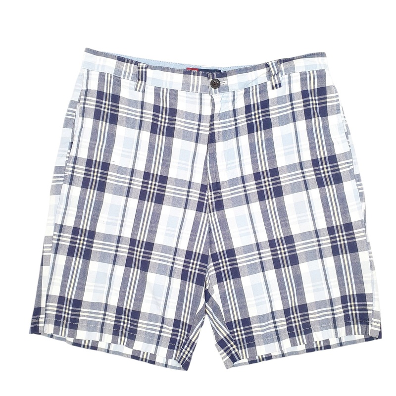 Chaps Madras Ivy League Blue Chino Cotton Shorts W34