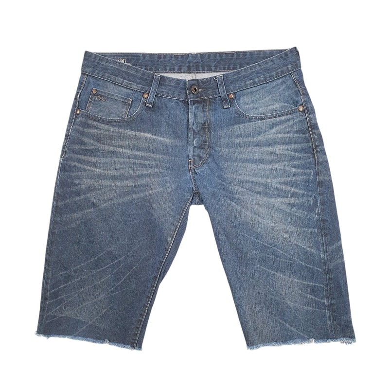 G Star Raw Cut Off Jorts Jean Blue Denim Jeans Cotton Shorts W34