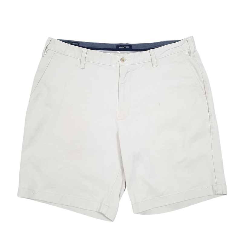 Nautica Deck Short Classic Stretch Beige Chino Cotton Shorts W38