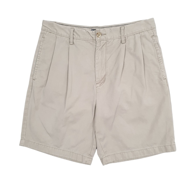 Nautica Double Pleated Beige Chino Cotton Shorts W32