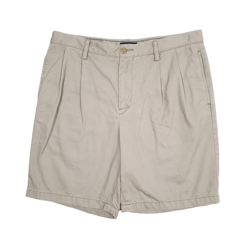 Nautica Double Pleated Beige Chino Cotton Shorts W34