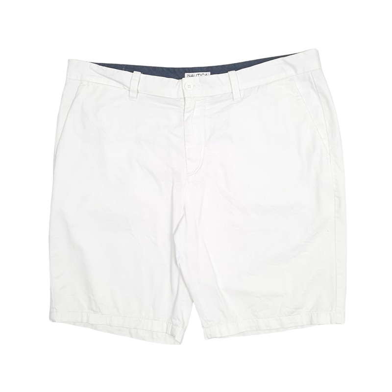 Nautica Slim Fit Deck White Chino Cotton Shorts W38