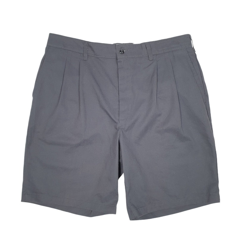 Red Kap Double Pleated Workwear USA Grey Chino Cotton Shorts W36