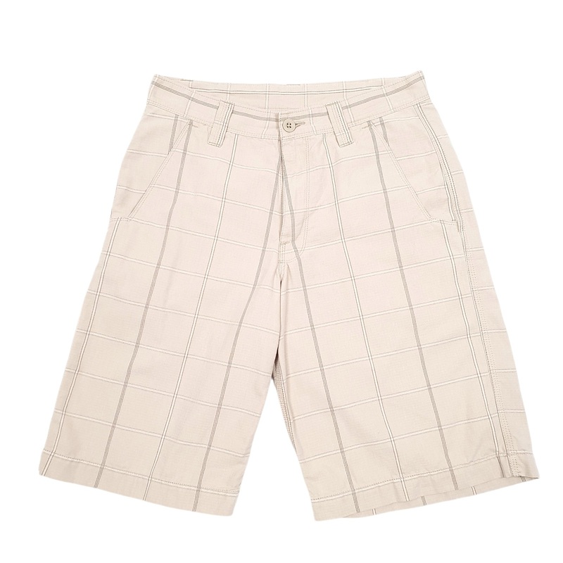The North Face Check Grid Beige Chino Cotton Shorts W30