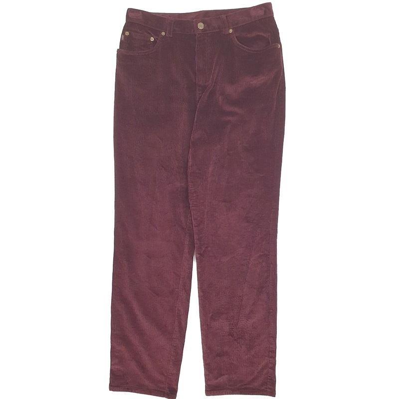 Womens Ralph Lauren Burgundy Corduroy Cotton  Trousers UK14