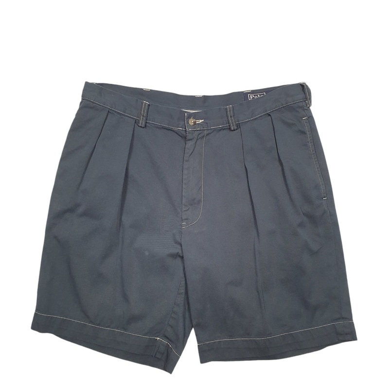 Ralph Lauren Pleated Blue Carpenter Cotton Shorts W35