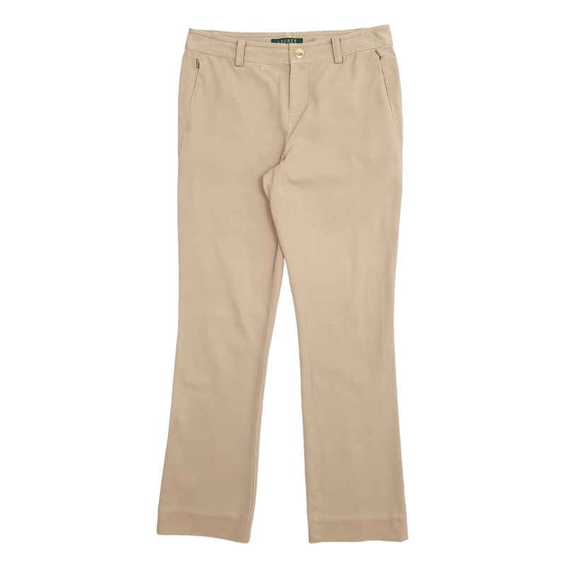 Womens Ralph Lauren Beige Chino Cotton Blend  Trousers UK10