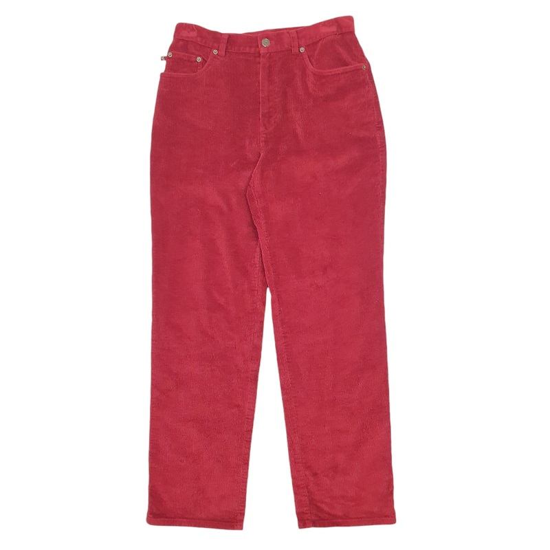 Womens Ralph Lauren Burgundy Corduroy Cotton  Trousers UK12