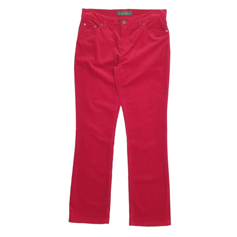 Womens Ralph Lauren Red Corduroy Cotton  Trousers UK6