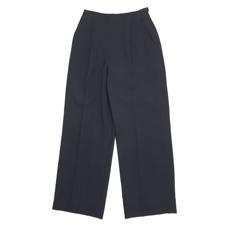 Womens Ralph Lauren Worsted Wool Made In USA Black Chino Wool  Trousers UK8
