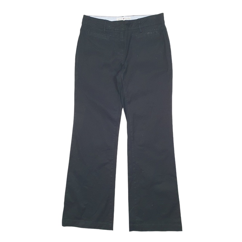 Womens Tommy Hilfiger Bootcut Flares Black Chino Cotton  Trousers UK16