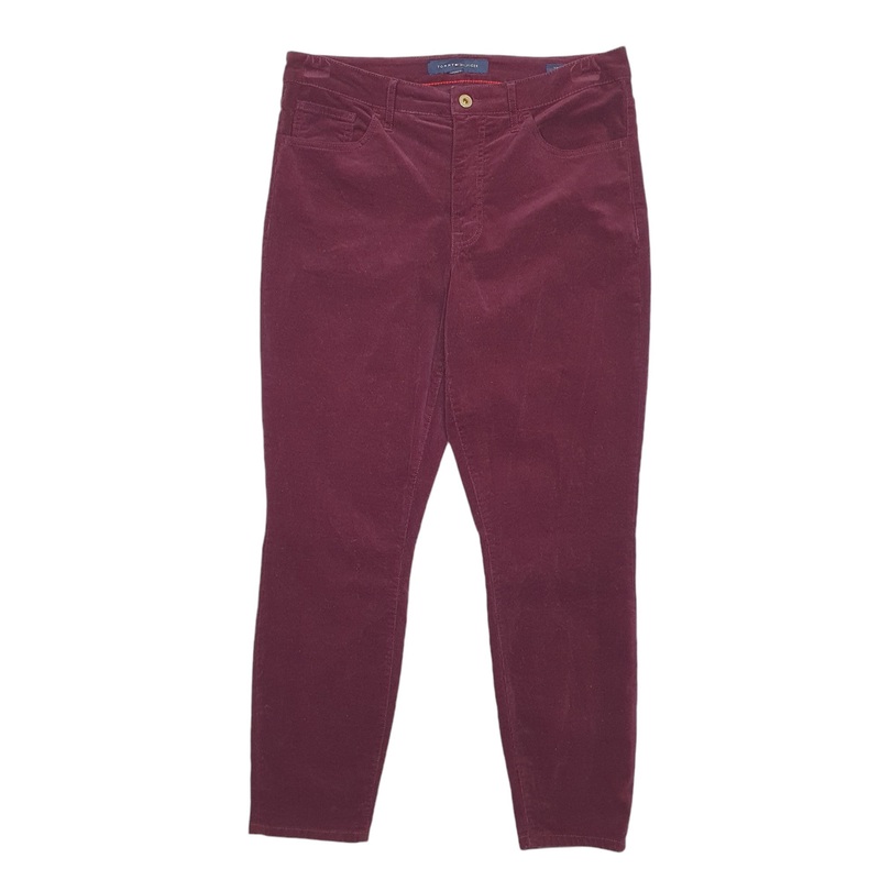 Womens Tommy Hilfiger Burgundy Corduroy Cotton  Trousers UK14