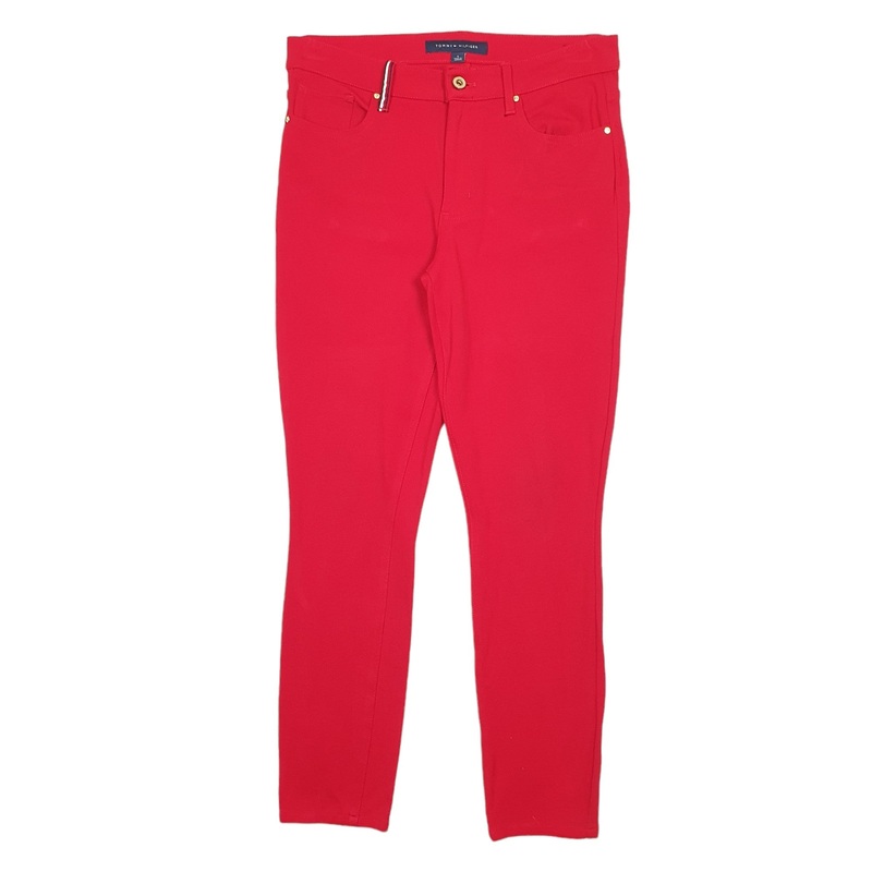 Womens Tommy Hilfiger Viscose Red Chino Cotton  Trousers UK10