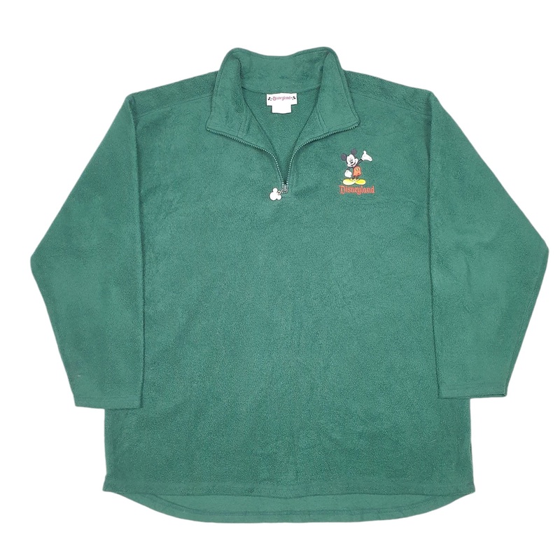 Disney Vintage Disneyland Mickey Mouse Quarter Zip Polyester Fleece Sweatshirt Jumper M