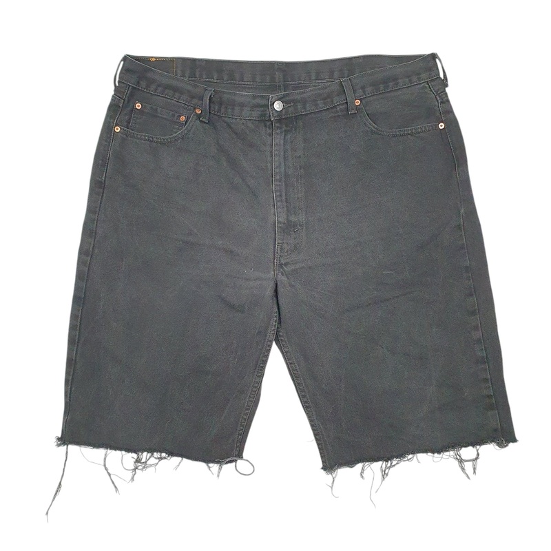 Levis Denim Jeans Jorts 550 Relaxed Baggy Cut Offs Black Denim Jeans Cotton Shorts W46