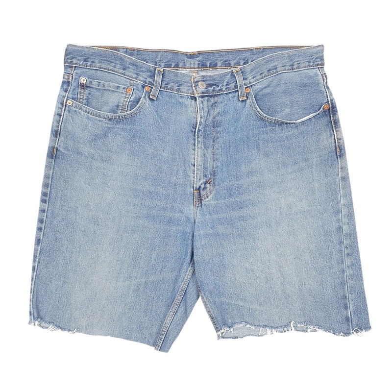 Levis Denim Jeans Jorts 550 Relaxed Baggy Cut Offs Blue Denim Jeans Cotton Shorts W38