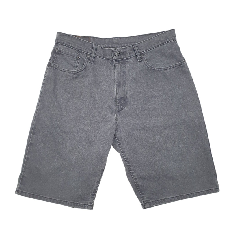 Levis Denim Jeans Jorts 569 Baggy Stretch Grey Denim Jeans Cotton Shorts W33