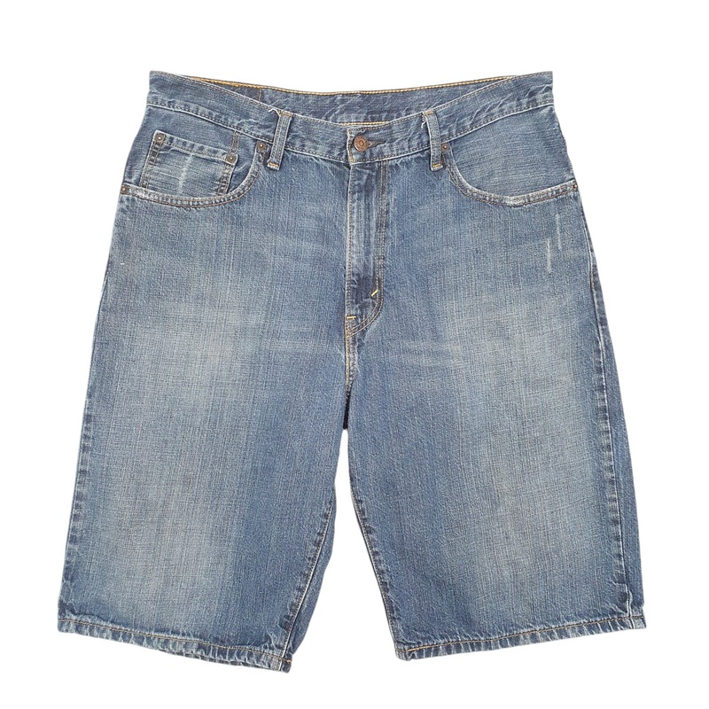 Levis Denim Jeans Jorts 569 Relaxed Baggy Blue Denim Jeans Cotton Shorts W34