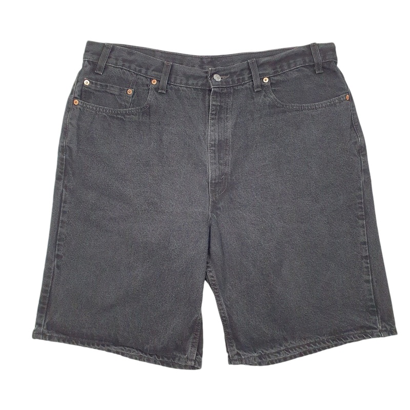Levis Denim Jeans Jorts Baggy Black Denim Jeans Cotton Shorts W38