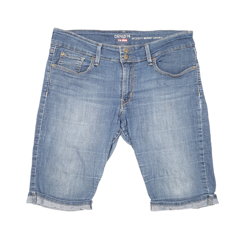 Levis Denim Jeans Jorts Denizen Skinny Modern Stretch Blue Denim Jeans Cotton Shorts W34